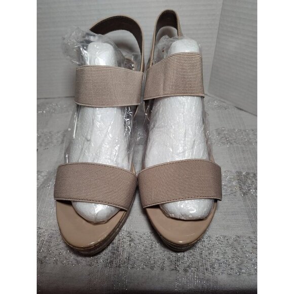 Life Stride Elusive Cork Beige Patent Stretch Straps Wedge‎ Sandals Sz 11M - Picture 7 of 7